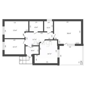 Дом 184м², 1-этажный, участок 4 сот.  