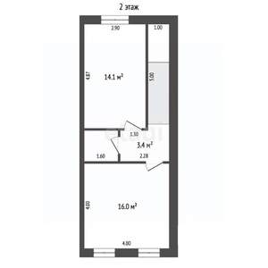 Таунхаус 77м², 2-этажный, участок 1 сот.  