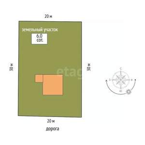 Дом 100м², 1-этажный, участок 6 сот.  