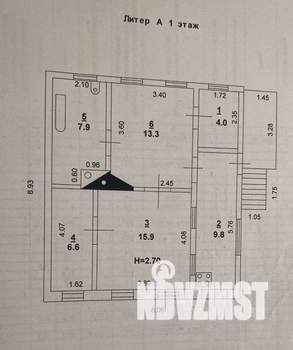 Дом 106м&sup2;, 2-этажный, участок 2 сот.  