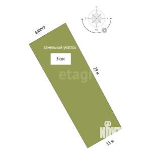 Дом 100м&sup2;, 1-этажный, участок 3 сот.  