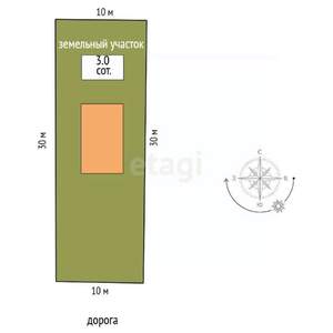 Дом 50м², 1-этажный, участок 3 сот.  