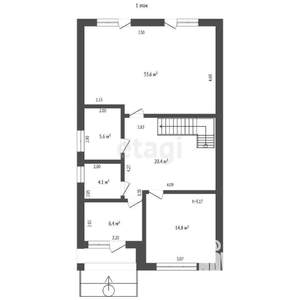 Дом 173м², 2-этажный, участок 6 сот.  
