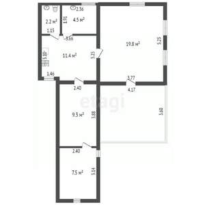 Дом 59м&sup2;, 1-этажный, участок 6 сот.  