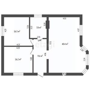 Дом 90м&sup2;, 1-этажный, участок 4 сот.  