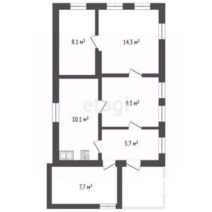 Дом 77м&sup2;, 1-этажный, участок 3 сот.  