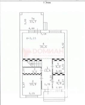 Дом 160м&sup2;, 2-этажный, участок 3 сот.  
