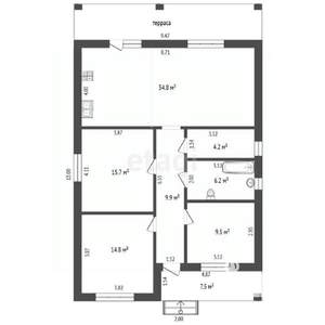 Дом 120м², 1-этажный, участок 5 сот.  