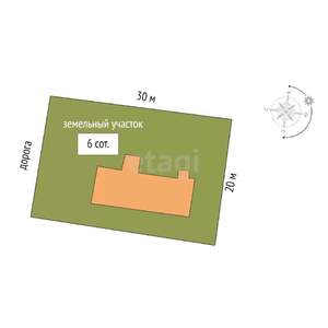 Дом 82м&sup2;, 1-этажный, участок 6 сот.  