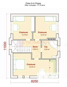 Дом 150м², 2-этажный, участок 2 сот.  