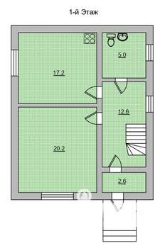 Дом 176м², 2-этажный, участок 1 сот.  