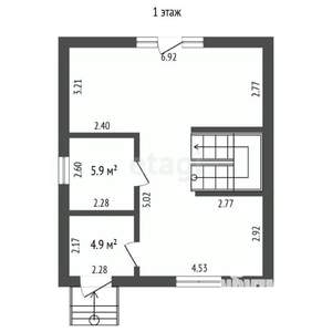 Дом 114м², 2-этажный, участок 4 сот.  