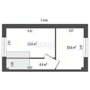 Таунхаус 58м&sup2;, 2-этажный, участок 1 сот.  