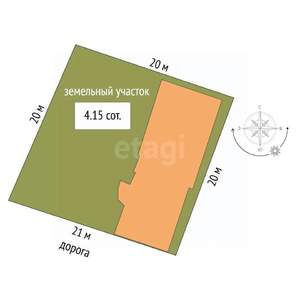 Дом 119м&sup2;, 2-этажный, участок 4 сот.  