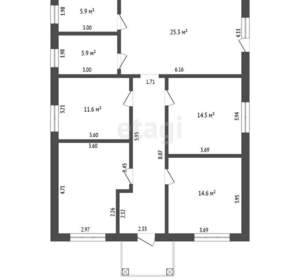 Дом 115м², 1-этажный, участок 7 сот.  