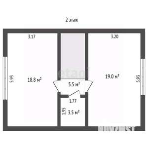 Дом 94м&sup2;, 2-этажный, участок 2 сот.  