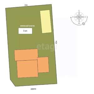 Дом 231м², 2-этажный, участок 8 сот.  