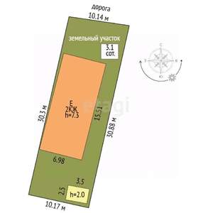 Дом 175м², 2-этажный, участок 3 сот.  