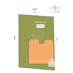 Дом 120м&sup2;, 1-этажный, участок 4 сот.  