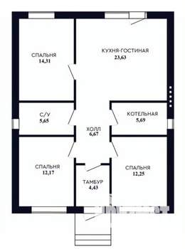 Дом 90м², 1-этажный, участок 6 сот.  