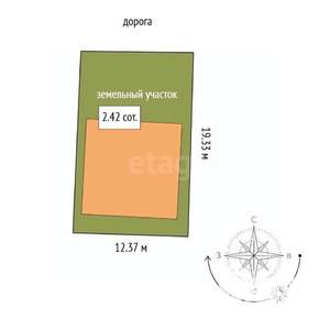 Дом 95м&sup2;, 1-этажный, участок 2 сот.  