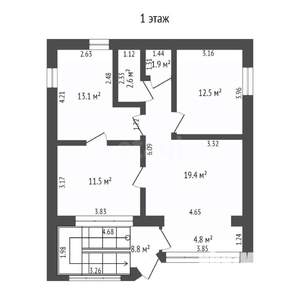 Дом 249м², 3-этажный, участок 3 сот.  