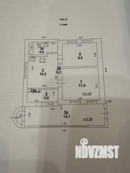 Дом 53м², 1-этажный, участок 6 сот.  