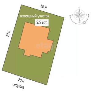 Дом 130м², 1-этажный, участок 6 сот.  