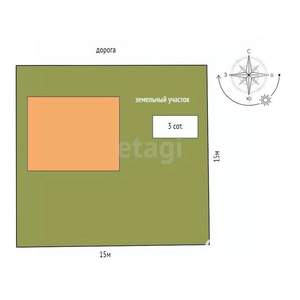 Дом 132м&sup2;, 2-этажный, участок 3 сот.  