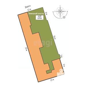 Дом 63м&sup2;, 1-этажный, участок 2 сот.  