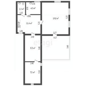 Дом 59м&sup2;, 1-этажный, участок 6 сот.  