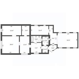 Дом 117м&sup2;, 1-этажный, участок 6 сот.  