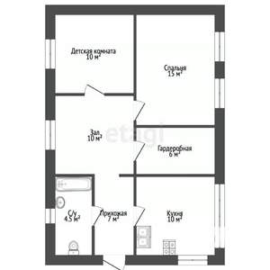 Дом 58м&sup2;, 1-этажный, участок 4 сот.  