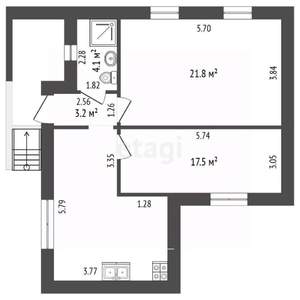 Дом 70м&sup2;, 1-этажный, участок 6 сот.  