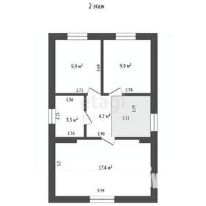 Дом 92м², 2-этажный, участок 5 сот.  