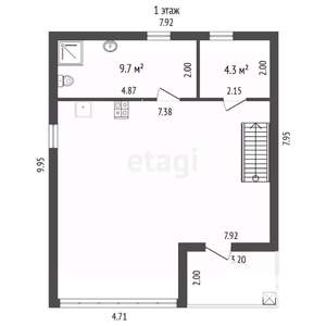 Дом 123м², 2-этажный, участок 3 сот.  