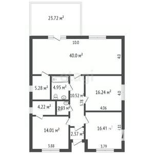 Дом 145м², 1-этажный, участок 4 сот.  