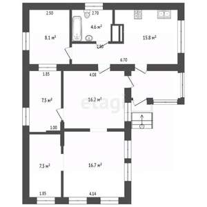 Дом 110м&sup2;, 1-этажный, участок 4 сот.  
