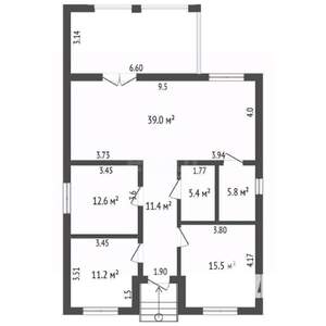 Дом 131м², 1-этажный, участок 4 сот.  