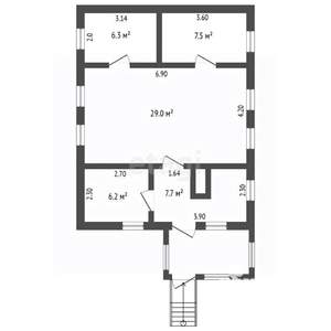 Дом 75м², 1-этажный, участок 5 сот.  