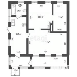 Дом 70м², 1-этажный, участок 4 сот.  