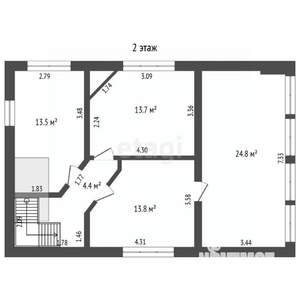 Дом 119м², 2-этажный, участок 3 сот.  
