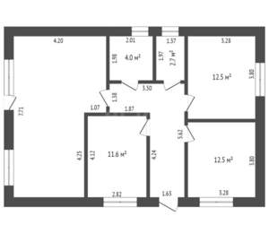 Дом 83м², 1-этажный, участок 5 сот.  