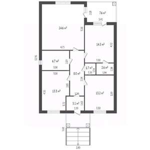Дом 116м&sup2;, 1-этажный, участок 3 сот.  