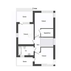 Дом 130м&sup2;, 2-этажный, участок 4 сот.  