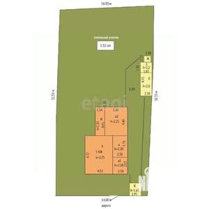 Дом 45м&sup2;, 1-этажный, участок 5 сот.  