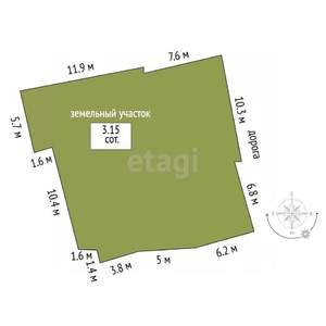 Дом 44м&sup2;, 1-этажный, участок 3 сот.  