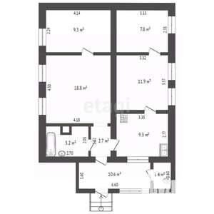 Дом 99м&sup2;, 1-этажный, участок 10 сот.  