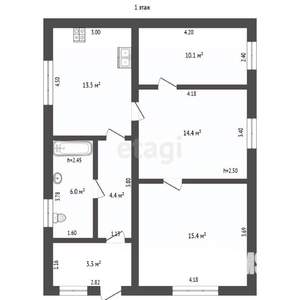 Дом 67м&sup2;, 1-этажный, участок 3 сот.  