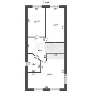 Дом 145м², 2-этажный, участок 3 сот.  
